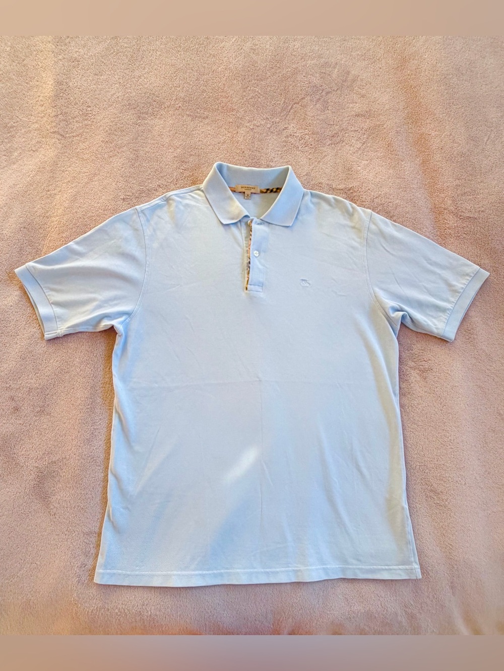 Burberry Light Blue Men's Polo T Shirt Size M